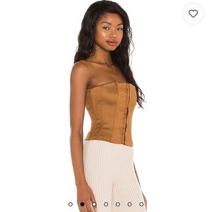 Danielle Guizio corset top in satin brown
